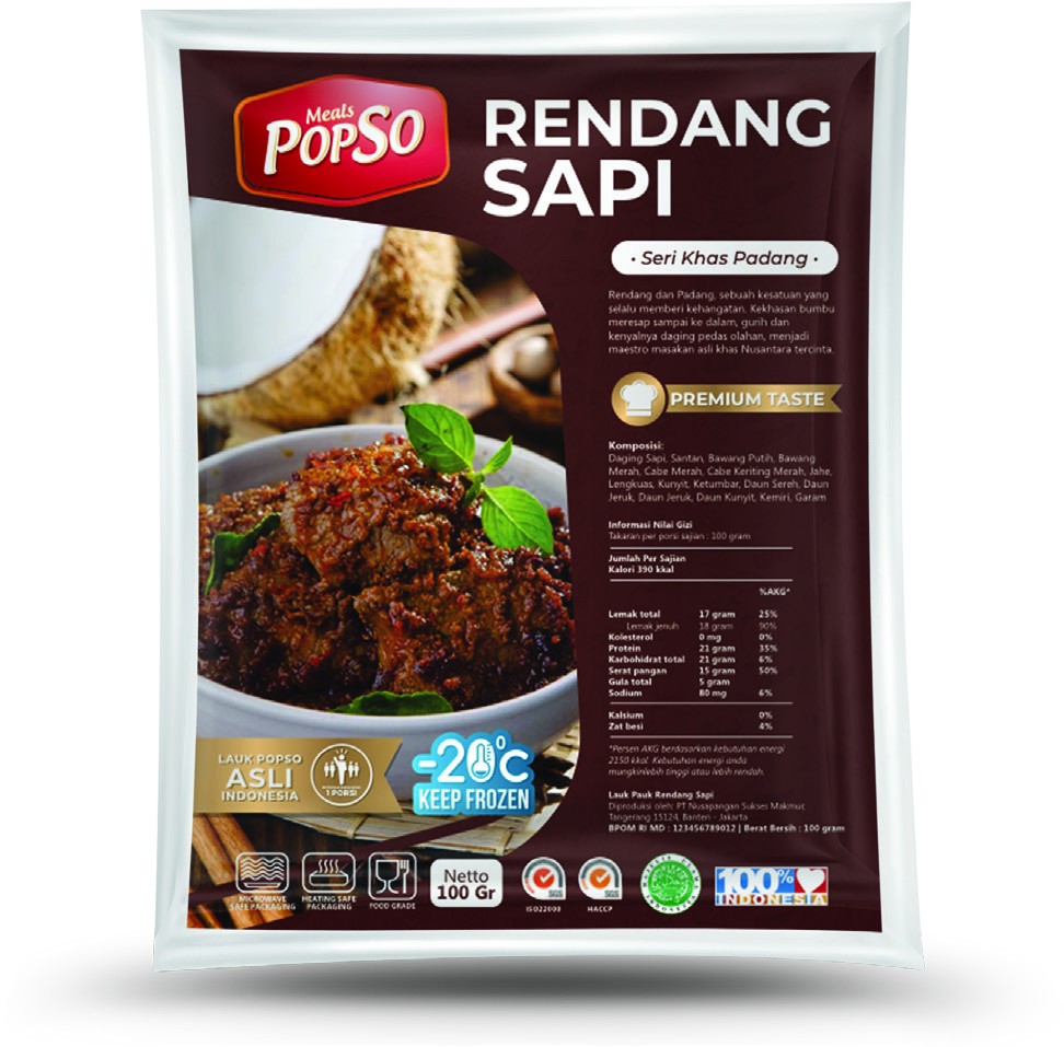 POPSO - Rendang Sapi Family Pack 250 Gram (4pcs)