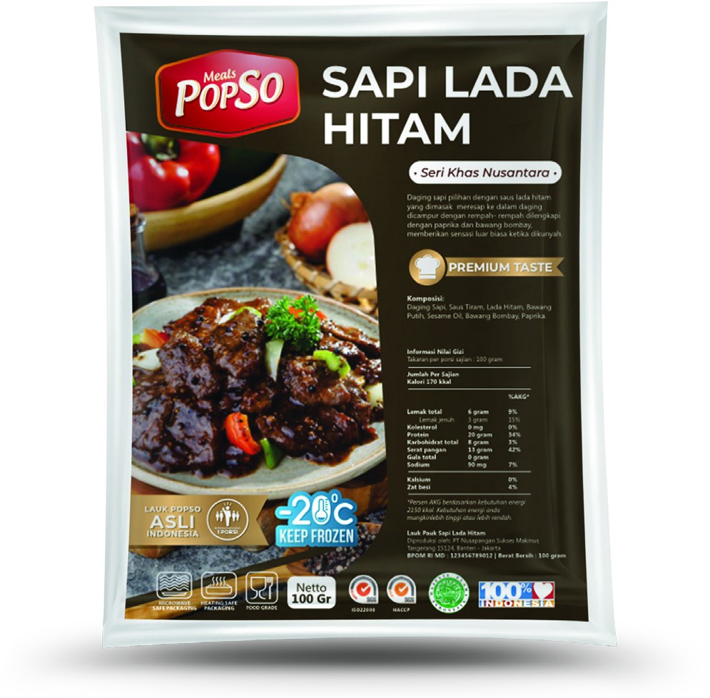 POPSO - Sapi Lada Hitam (Beef Blackpepper) - 500 Gram