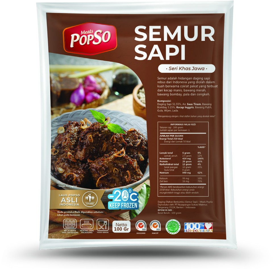 POPSO - Semur Daging Sapi (Beef Stew) Personal Pack - 100 Gram